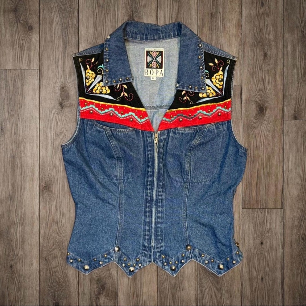 Vintage Hairston Roberson‎ Ropa Denim Vest